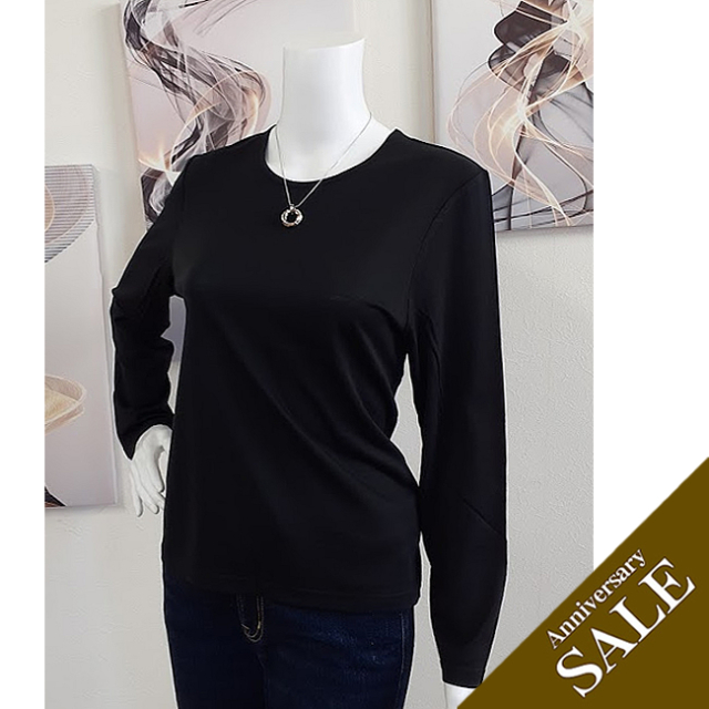 【メーカー在庫限定】シルク100％長袖Ｔシャツ38％OFF【シンプルな着まわししやすい無地カラー】シルクだから着膨れせず暖か素材 メーカー在庫限定】シルク100％長袖Tシャツ38％OFF【シンプルな