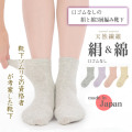 【婦人先丸靴下】靴下ソムリエの資格者で介護福祉士の考案【絹と綿の3層編み靴下】くちゴム無し設計【痒くならないから一日中リラックス仕様】