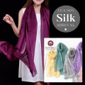 【美しい光沢が贅沢なシルクサテン】上質シルク100％シルクシフォンロングストール　肌触り抜群！【情熱的なカラーは女性の上品さをアップ】
