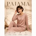 New【HANAMOLI】シルク100％丸首パジャマ 【ポーチは付いてません】【34％OFF】806807