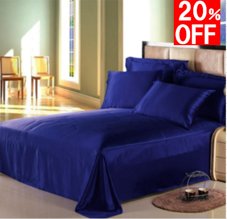 在庫セール シルクボックスシーツ ネイビー 青色