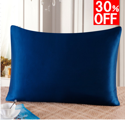 在庫セール　シルク枕カバー ピローケース  ネイビー