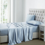 シルクボックスシーツ 水色 ライトブルー