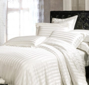 シルク布団カバー ホワイトストライプ