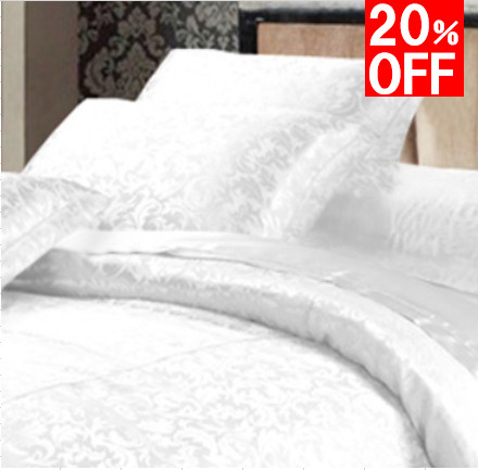 在庫セール　シルク枕カバー ピローケース　ホワイトジャガード織り