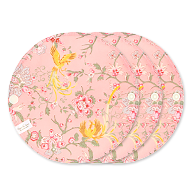 Petite la' deux（プティラドゥ） 丸ライナー〈フランネル・鳳凰来儀 珊瑚色〉3枚セット