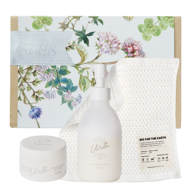 【ギフトボックス付・ご出産祝いに・親子で使える】MAMA BUTTER ウィズ  赤ちゃん保湿ケアセットB