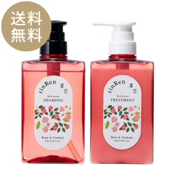 【送料無料】[薬用]凜恋/rinRen シャンプー・トリートメント セット ローズ＆ツバキ 各400mL