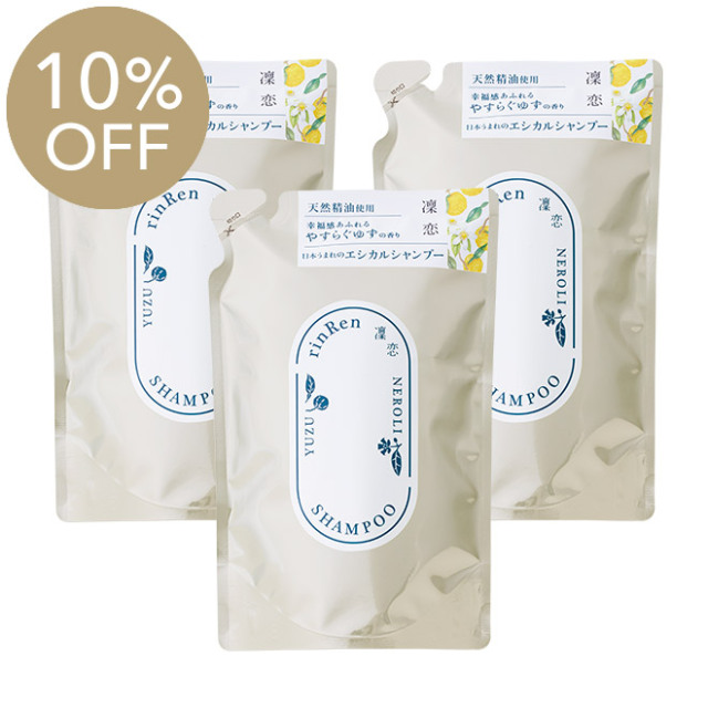 【10%OFF・3個セット】凜恋/rinRen(リンレン) シャンプー ユズ&ネロリ つめかえ 400mL 【10%OFF・3個セット】凜恋/rinRen(リンレン) シャンプー ユズ&ネロリ つめかえ 400mL
