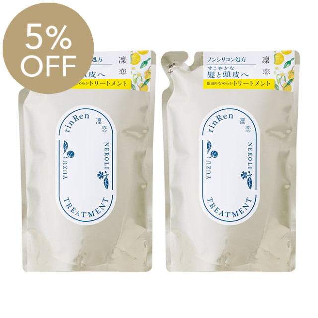 【5%OFF・2個セット】凜恋/rinRen(リンレン) トリートメント ユズ&ネロリ つめかえ 400mL 【5%OFF・2個セット】凜恋/rinRen(リンレン) トリートメント ユズ&ネロリ つめかえ 400mL