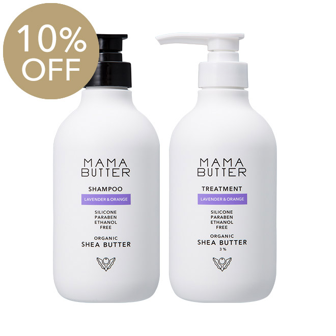 "「お風呂の日SALE・10%オフ」MAMA BUTTER シャンプー＆トリートメント ラベンダー＆オレンジ 500mL  "