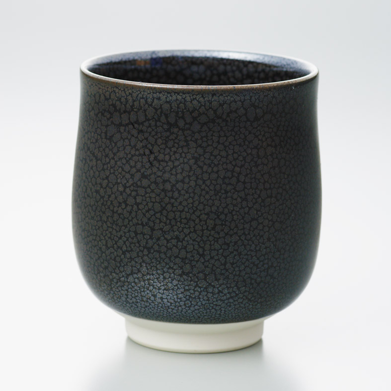 油滴天目(銀)湯呑 - 小（真右ェ門窯）桐箱付