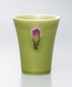 天龍寺青磁花片紋酒杯（真右エ門窯）桐箱入
