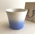藍染水滴　ビアグラス　（真右ェ門窯）桐箱入