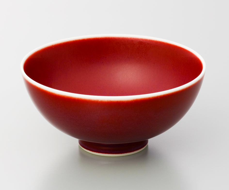 辰砂飯碗-小-（真右ェ門窯）桐箱付