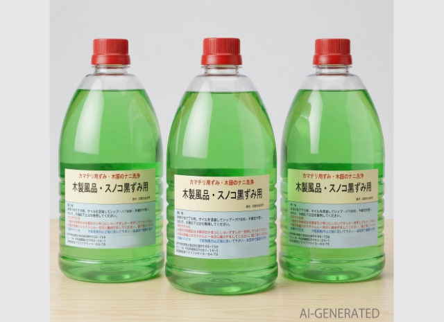 木製風呂黒ずみ洗剤（１L×3本）木部から滲み出るヤニを分解 黒カビ・青藻・脂垢も除去 お取り寄せ｜蔵王産業（旧エタニ産業）