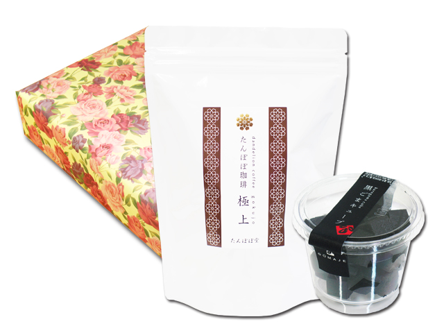 たんぽぽコーヒー極上３０パック＋黒ごまキューブ１個のギフト