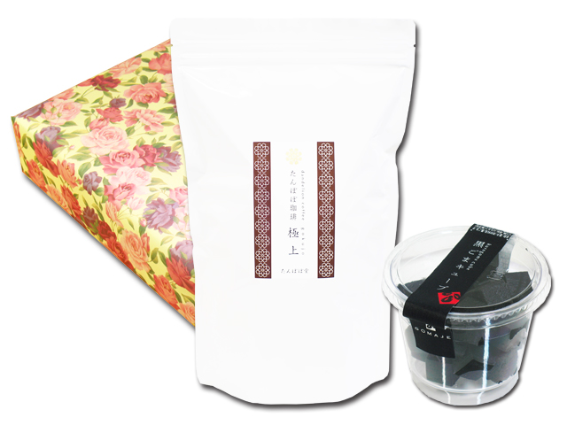 たんぽぽコーヒー極上１２０パック＋黒ごまキューブ１個のギフト