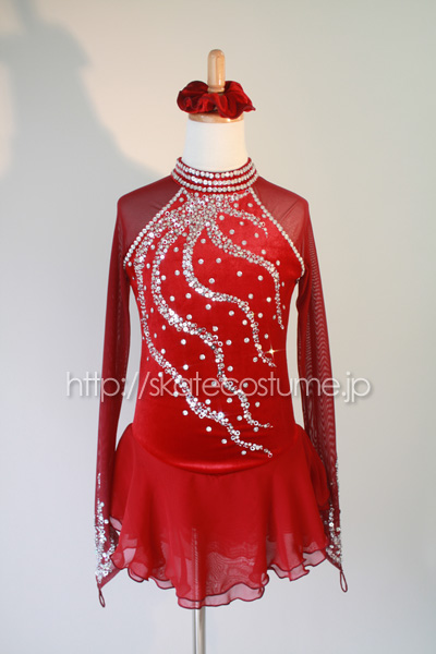 フィギュアスケート衣装 | えんじ | FRY-6 | スケートコスチュームDD