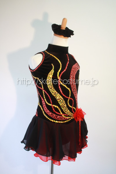 Figure Skate オーダーメイド　ダンス、フィギュアスケート　ブラック fskjsmystiqueb_m.jpg