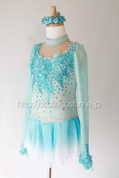フィギュアスケートコスチューム FRY-12水色 【スケートコスチュームDD】