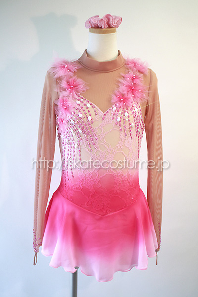 フィギュア衣装 FRY-162ピンク スケートコスチュームDD