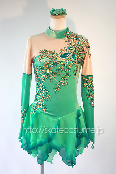 フィギュアスケートコスチューム FRY-187ミントグリーン スケート  
