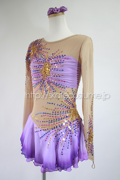 フィギュアスケートコスチューム FRY-199ラベンダー 【スケート