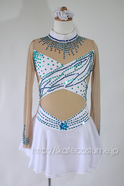 フィギュアスケート衣装・コスチューム | 白～ブルー | FRY-247
