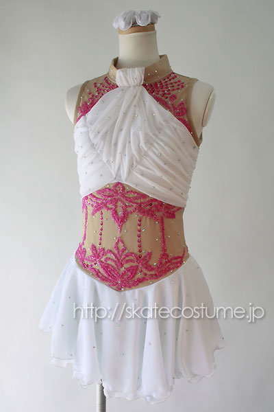 フィギュアスケート衣装 FRY-306ホワイト スケートコスチュームDD