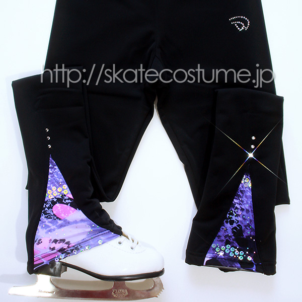 フィギュアスケートレギンス 練習着 パープル PNT0870 スケート