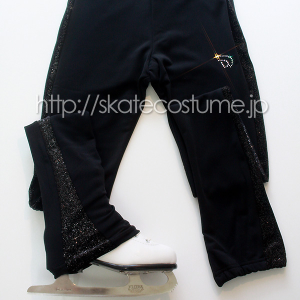 フィギュアスケートレギンス 練習着 ブラックグリッター STPNT21
