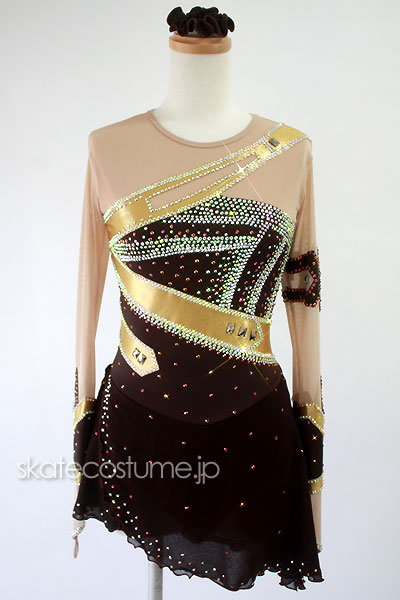 ぴのさま専用showdown衣装 フィギュアスケート衣装 ブラウン VCT-009 スケートコスチュームDD
