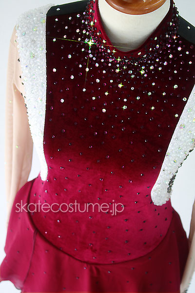 フィギュアスケート衣装 VCT-019バーガンディー 【スケート