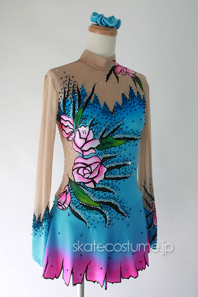 フィギュアスケート衣装 VCT-025ライトブルー スケート