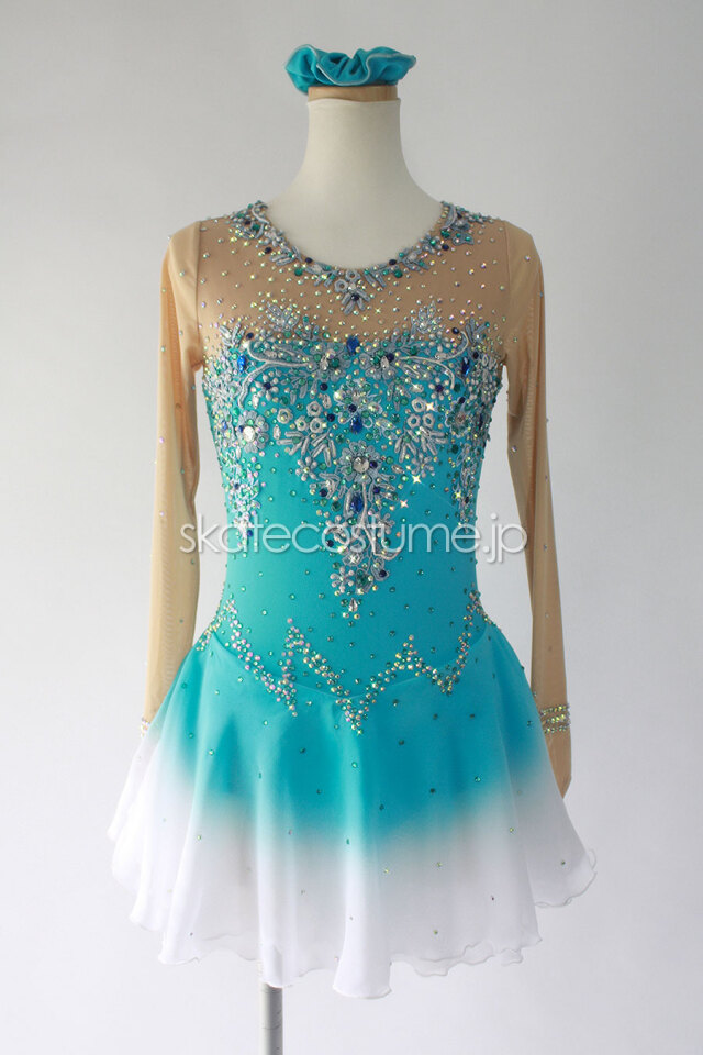 フィギュアスケート衣装・コスチューム VCT-063 水色 【スケート  