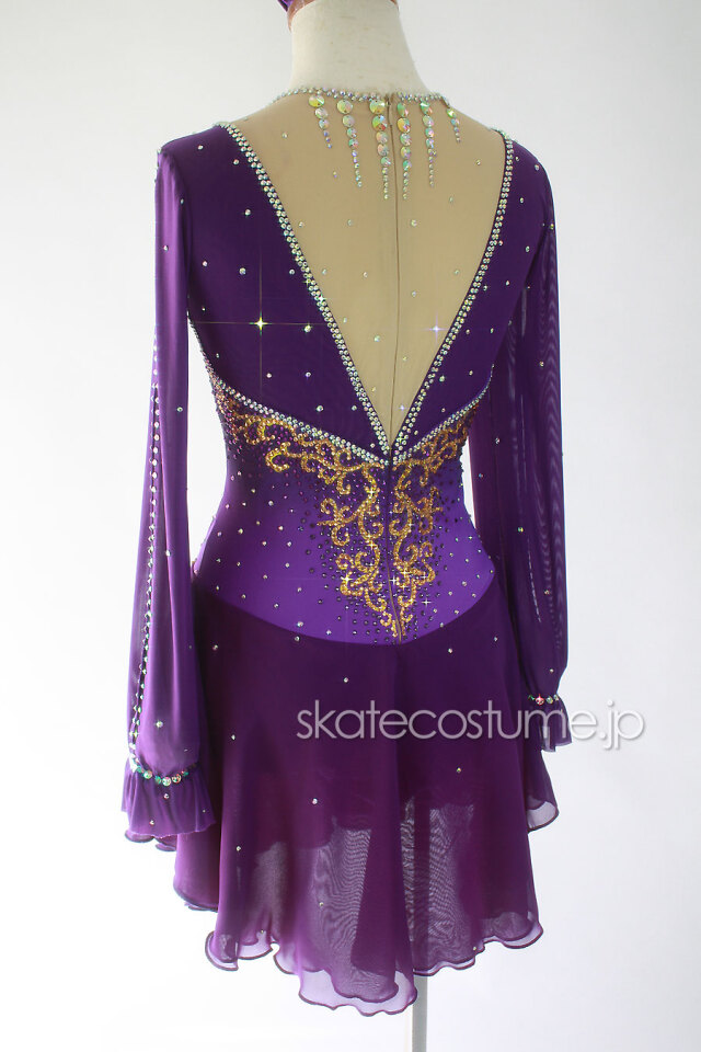 フィギュアスケート衣装・コスチューム VCT-070 パープル 【スケート  