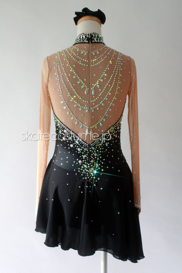 フィギュアスケート衣装・コスチューム VCT-072 黒 【スケート  