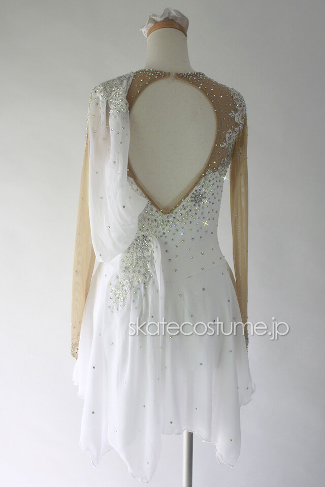 フィギュアスケート衣装・コスチューム VCT-073 ホワイト 白  