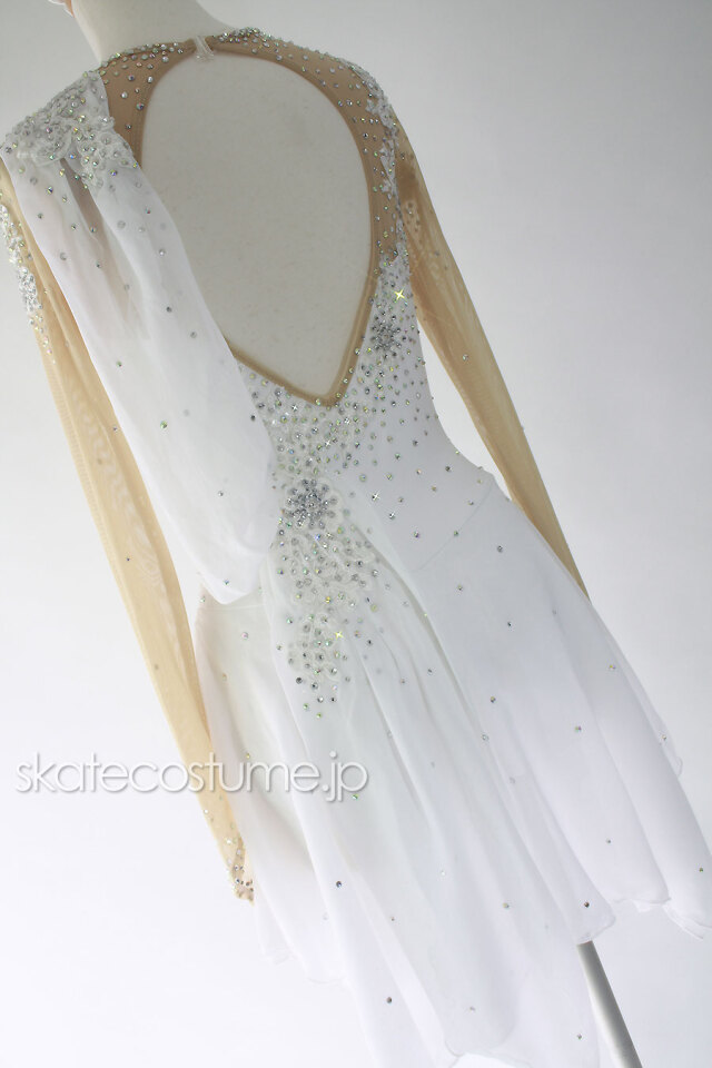 フィギュアスケート衣装・コスチューム VCT-073 ホワイト 白  