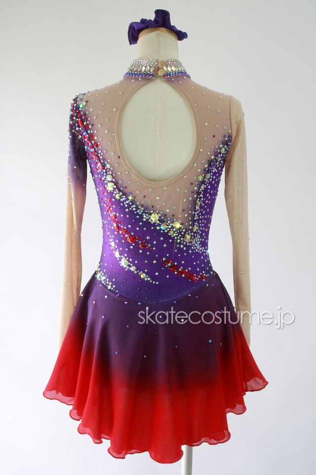 フィギュアスケート衣装・コスチューム VCT-078パープルxレッド