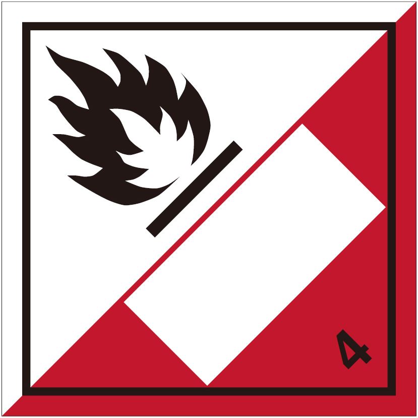 等級4.2　自然発火性物質　標識（コンテナ・国連番号表示用）〔印字代別〕