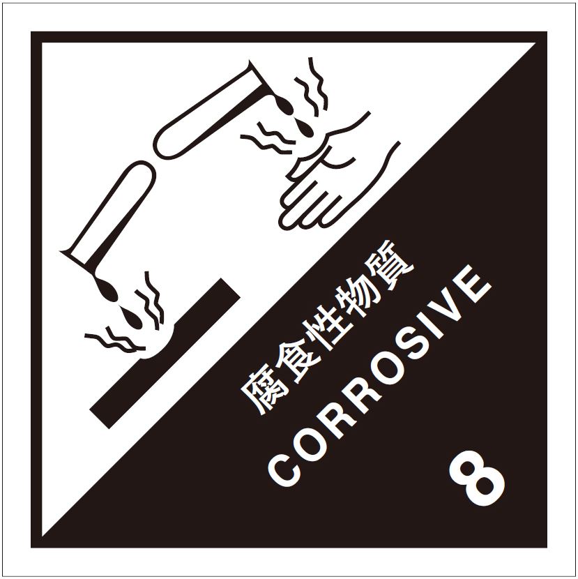 等級8　腐食性物質　標識（コンテナ用）100枚