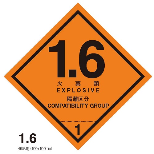等級1.6　火薬類　標札（個品用）
