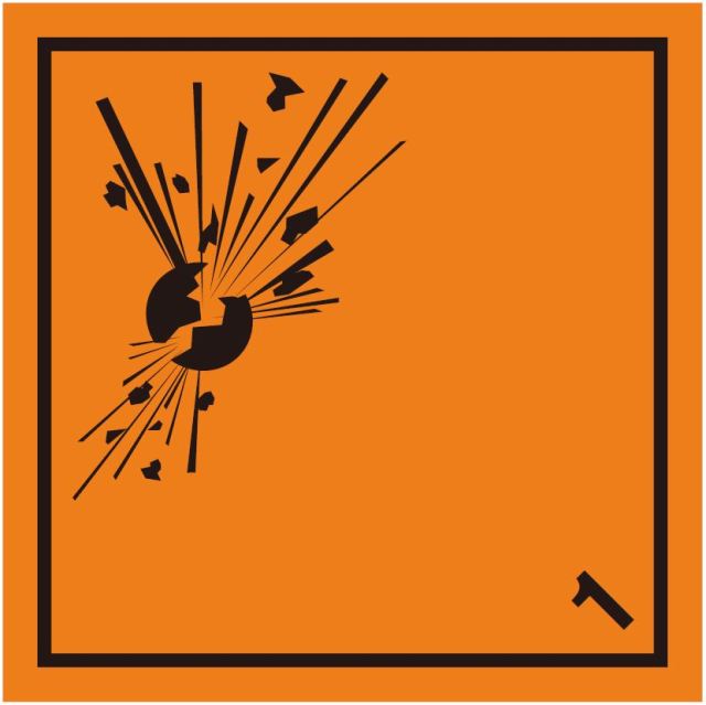 副次危険性等級1　火薬類　副標識（コンテナ用）