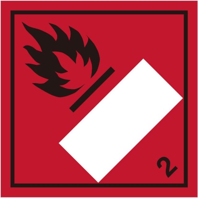 等級2.1　引火性高圧ガス　標識（コンテナ・国連番号表示用）〔印字代別〕