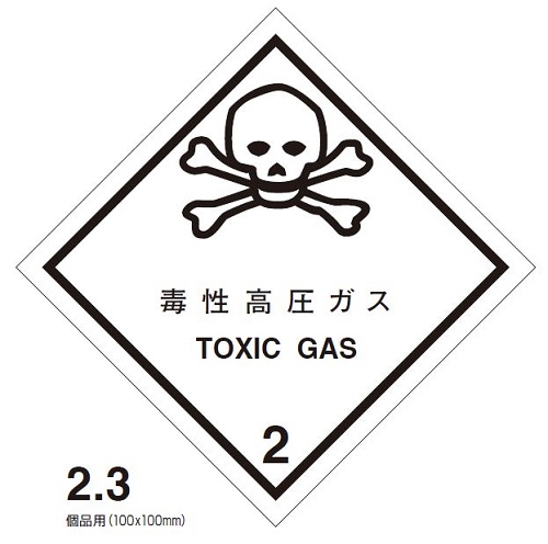 等級2.3　毒性高圧ガス　標札（個品用）
