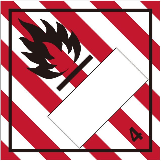 等級4.1　可燃性物質　標識（コンテナ・国連番号表示用）100枚〔印字代別〕