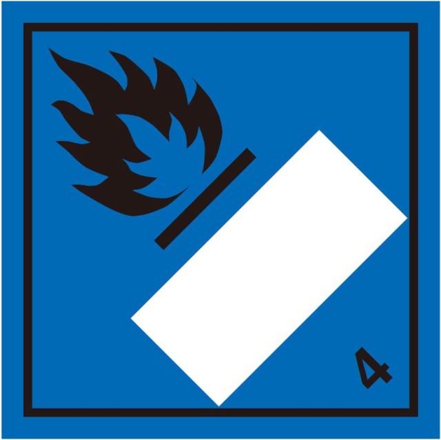 等級4.3　水反応可燃性物質　標識（コンテナ・国連番号表示用）100枚〔印字代別〕