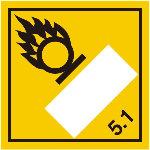 等級5.1　酸化性物質　標識（コンテナ・国連番号表示用）〔印字代別〕